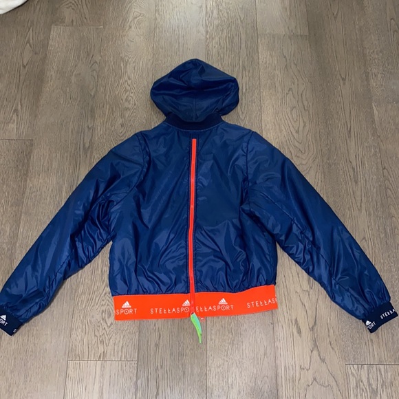 ADIDAS STELLASPORT Zip-Up Jacket. US S. Blue/Orange. - Picture 4 of 5